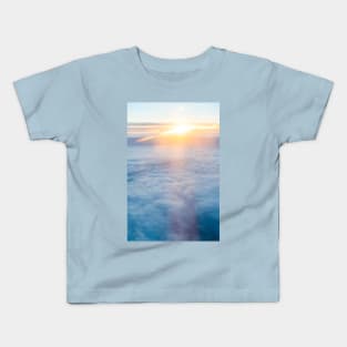 Sunset view above the clouds Kids T-Shirt